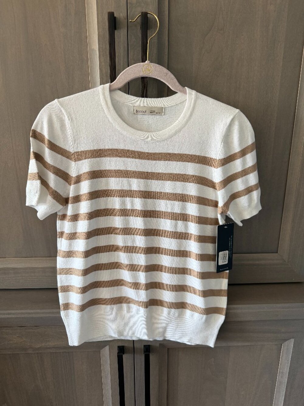 Be'Cool Short-Sleeved Multi/Striped Shirt - USA size S/M